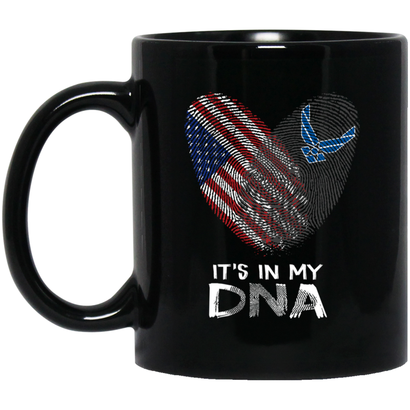 Navy Coffee Mug Veteran Fingerprints It's In My DNA Navy Veteran 11oz - 15oz Black Mug