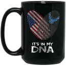 Navy Coffee Mug Veteran Fingerprints It's In My DNA Navy Veteran 11oz - 15oz Black Mug