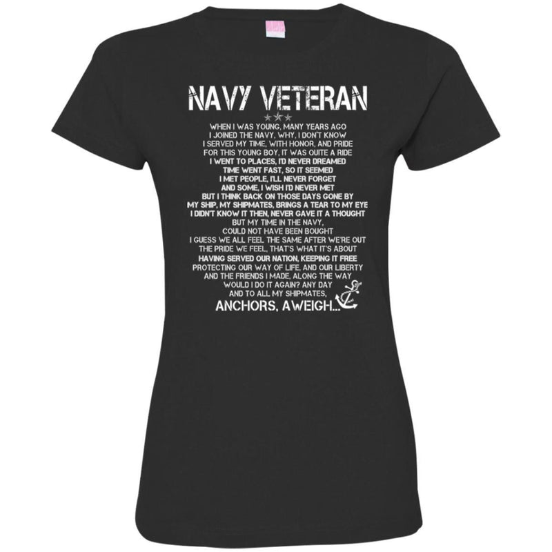 Navy Veteran To All My Shipmates Anchors AWeigh... T Shirts CustomCat