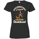 Never Underestimate A Woman With A Dachshund Funny Gift Lover Dog Tee Shirt CustomCat