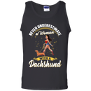 Never Underestimate A Woman With A Dachshund Funny Wonder Woman T-shirts CustomCat