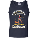 Never Underestimate A Woman With A Dachshund Funny Wonder Woman T-shirts CustomCat