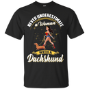 Never Underestimate A Woman With A Dachshund Funny Wonder Woman T-shirts CustomCat