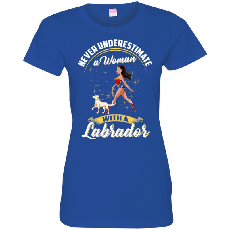 Never Underestimate A Woman With A Labrador Funny Gift Lover Dog Tee Shirt CustomCat