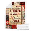 Never Understimate A Nurse Who Does All Things Fleece Blanket interestprint