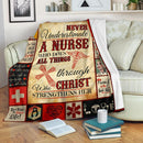 Never Understimate A Nurse Who Does All Things Fleece Blanket interestprint