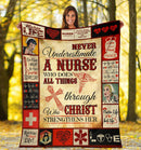 Never Understimate A Nurse Who Does All Things Fleece Blanket interestprint