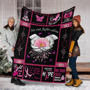 No One Fights Alone Cancer Fleece Blanket interestprint