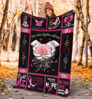 No One Fights Alone Cancer Fleece Blanket interestprint