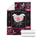 No One Fights Alone Cancer Fleece Blanket interestprint