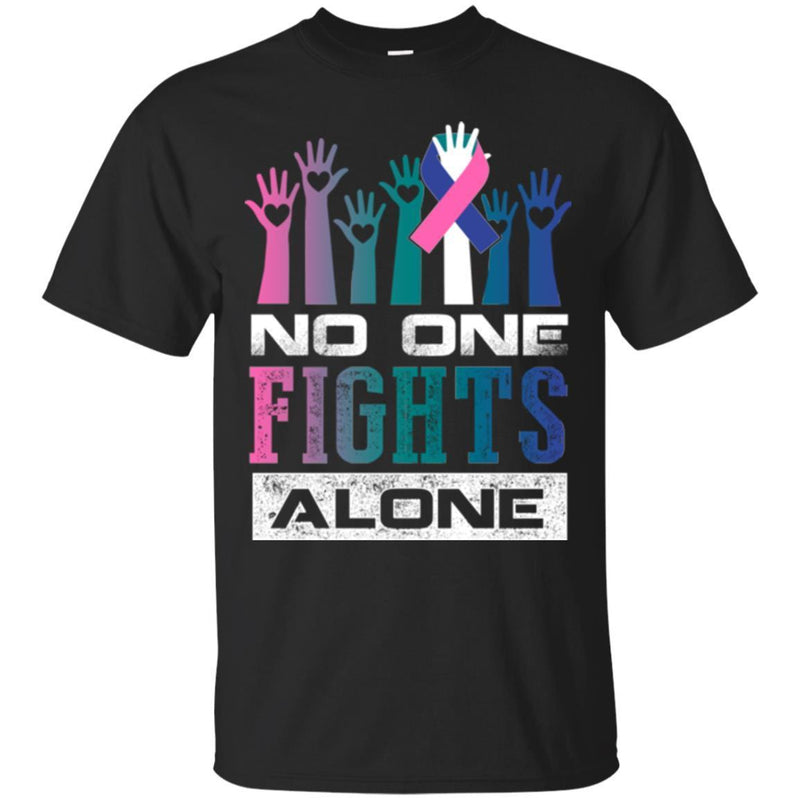 No One Fights Alone T-Shirts CustomCat