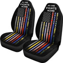 No One Fights Alone - Unique Design Of Car Seat Covers (Set Of 2)