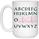 Nurse Coffee Mug Alphabet PQRST Funny Nurse Costume For Women Men 11oz - 15oz White Mug