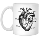 Nurse Coffee Mug Anatomical Heart Tee Funny Cardiac Nurse Gift 11oz - 15oz White Mug