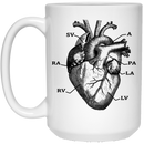 Nurse Coffee Mug Anatomical Heart Tee Funny Cardiac Nurse Gift 11oz - 15oz White Mug