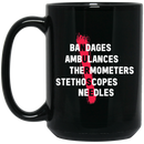 Nurse Coffee Mug Bandages Ambulances Thermometers Stethoscopes Nurse Gift 11oz - 15oz Black Mug