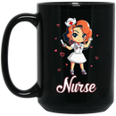 Nurse Coffee Mug Cute Baby Nurse Art 11oz - 15oz Black Mug
