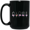 Nurse Coffee Mug Cute Nurse Costume Medical Tools With Flowers Art 11oz - 15oz Black Mug