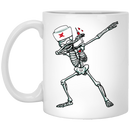Nurse Coffee Mug Dabbing Skeleton Nurse 11oz - 15oz White Mug