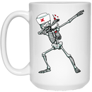 Nurse Coffee Mug Dabbing Skeleton Nurse 11oz - 15oz White Mug