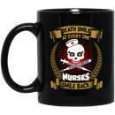 Nurse Coffee Mug Death Smile At Every One Nurses Smile Back Funny Nurse 11oz - 15oz Black Mug