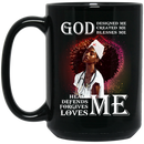 Nurse Coffee Mug God Designed Created Blesses Heals Defends Me Black Nurse 11oz - 15oz Black Mug