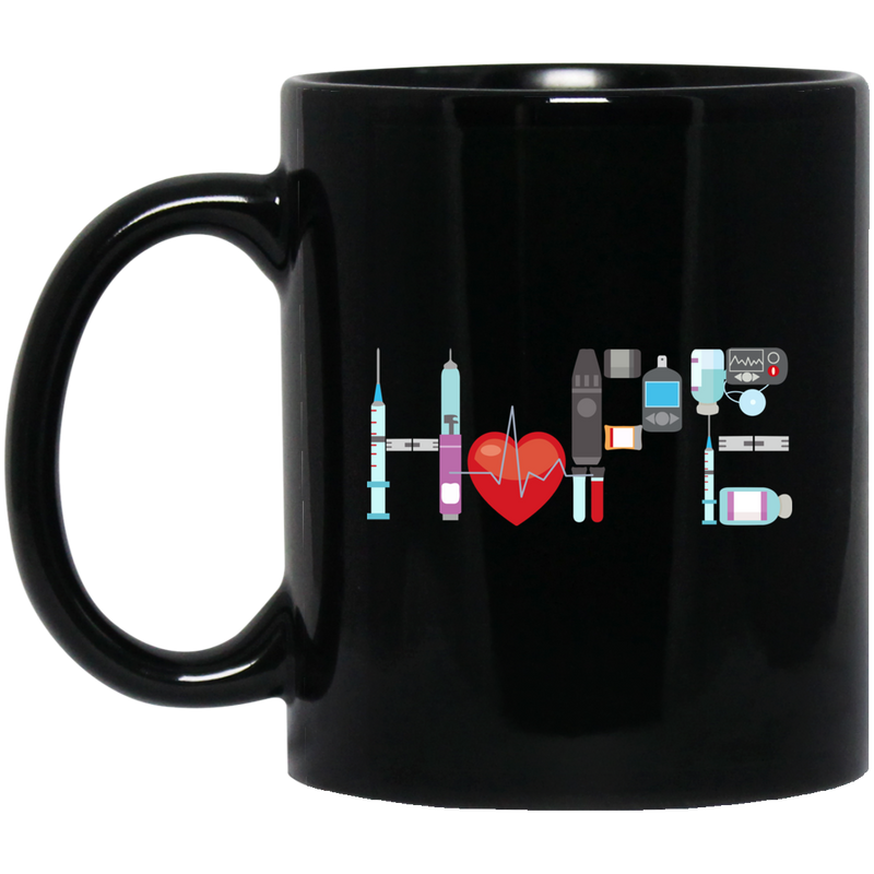 Nurse Coffee Mug Hope Nurse Nursing Tools Heartbeat 11oz - 15oz Black Mug