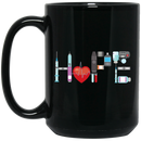 Nurse Coffee Mug Hope Nurse Nursing Tools Heartbeat 11oz - 15oz Black Mug