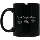 Nurse Coffee Mug I'm A Simple Woman Coffee Pizza Funny Gift Nurse 11oz - 15oz Black Mug