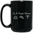 Nurse Coffee Mug I'm A Simple Woman Coffee Pizza Funny Gift Nurse 11oz - 15oz Black Mug