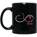 Nurse Coffee Mug Love My Daughter Infinity Heart Nurse Mom 11oz - 15oz Black Mug