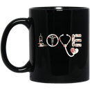 Nurse Coffee Mug Love Nurse Vintage Flowers 11oz - 15oz Black Mug
