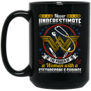 Nurse Coffee Mug Never Underestimate The Power Of A Woman With A Stethoscope & Syringe 11oz - 15oz Black Mug