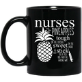 Nurse Coffee Mug Nurse Are Like Pineapples Tough On The Outside Funny Nursing 11oz - 15oz Black Mug