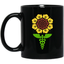 Nurse Coffee Mug Nurse Gifts Sunflower With Nurses Hat Medicine Symbol 11oz - 15oz Black Mug