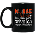 Nurse Coffee Mug Nurse I've Seen More Privates Than An Army General Heartbeat 11oz - 15oz Black Mug