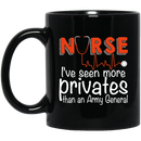Nurse Coffee Mug Nurse I've Seen More Privates Than An Army General Heartbeat 11oz - 15oz Black Mug