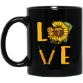 Nurse Coffee Mug Nurse Love Sunflower with Nurse Symbol Funny Gift for Women Men 11oz - 15oz Black Mug