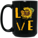 Nurse Coffee Mug Nurse Love Sunflower with Nurse Symbol Funny Gift for Women Men 11oz - 15oz Black Mug