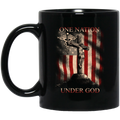 Nurse Coffee Mug Nurse One Nation Under God American Flag Funny Gift Nurse 11oz - 15oz Black Mug