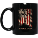 Nurse Coffee Mug Nurse One Nation Under God American Flag Funny Gift Nurse 11oz - 15oz Black Mug