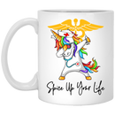 Nurse Coffee Mug Spice Up Your Life Dabbing Unicorn  11oz - 15oz White Mug