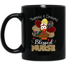 Nurse Coffee Mug Thankful Grateful Blessed Turkey Chicken Nurse Easter Sunday 11oz - 15oz Black Mug