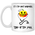 Nurse Coffee Mug Time Of The Year Funny Pumpkin Nurse Halloween Nurse 11oz - 15oz White Mug