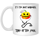 Nurse Coffee Mug Time Of The Year Funny Pumpkin Nurse Halloween Nurse 11oz - 15oz White Mug