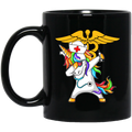 Nurse Coffee Mug Unicorn Nurse is Dabbing Funny Gift For Men Women 11oz - 15oz Black Mug