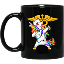 Nurse Coffee Mug Unicorn Nurse is Dabbing Funny Gift For Men Women 11oz - 15oz Black Mug