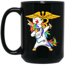 Nurse Coffee Mug Unicorn Nurse is Dabbing Funny Gift For Men Women 11oz - 15oz Black Mug