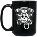 Nurse Coffee Mug Zero Fucks Given Skull Nurse 11oz - 15oz Black Mug