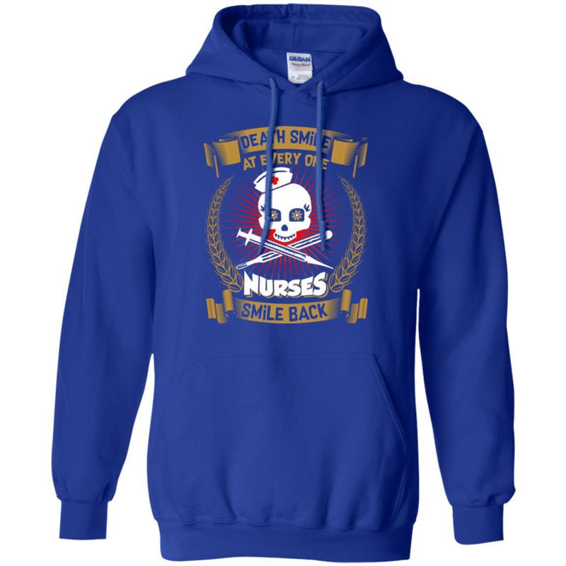 Nurse T-Shirt Death Smile At Every One Nurse Smile Back Funny Gift Tees Medical Shirts CustomCat